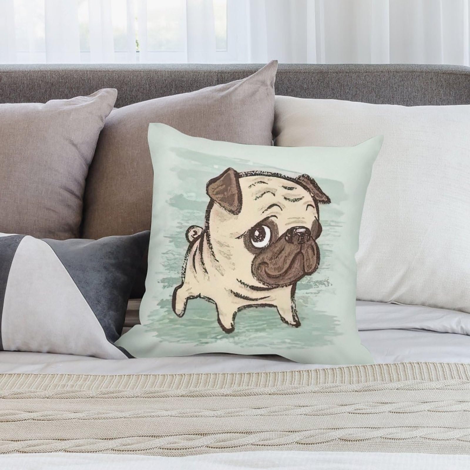 Amazon.co.jp: パグ 犬 Pug 犬 枕カバー 装飾枕カバー 抱き枕カバー